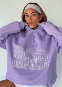 Mayfair Choose Kindness Half Zip Sweatshirt ★ Lavender -Tops To Skirt Sales Store 12 ae5d6b5d 2d58 4f15 9903 91c7c4756e5a