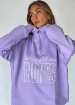 Mayfair Choose Kindness Half Zip Sweatshirt ★ Lavender -Tops To Skirt Sales Store 15 fedc71d6 e0a5 4c9c b301 ab2d02ee99f1