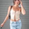 Lacy Corset Top ★ Taupe