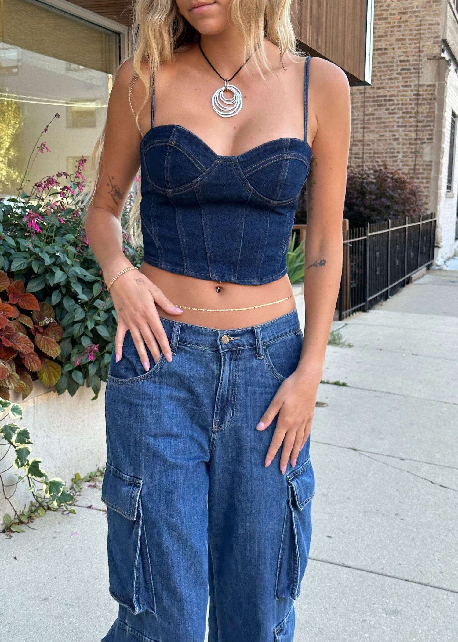 Checkmate Corset Top ★ Dark Wash 1 Checkmate Corset Top ★ Dark Wash