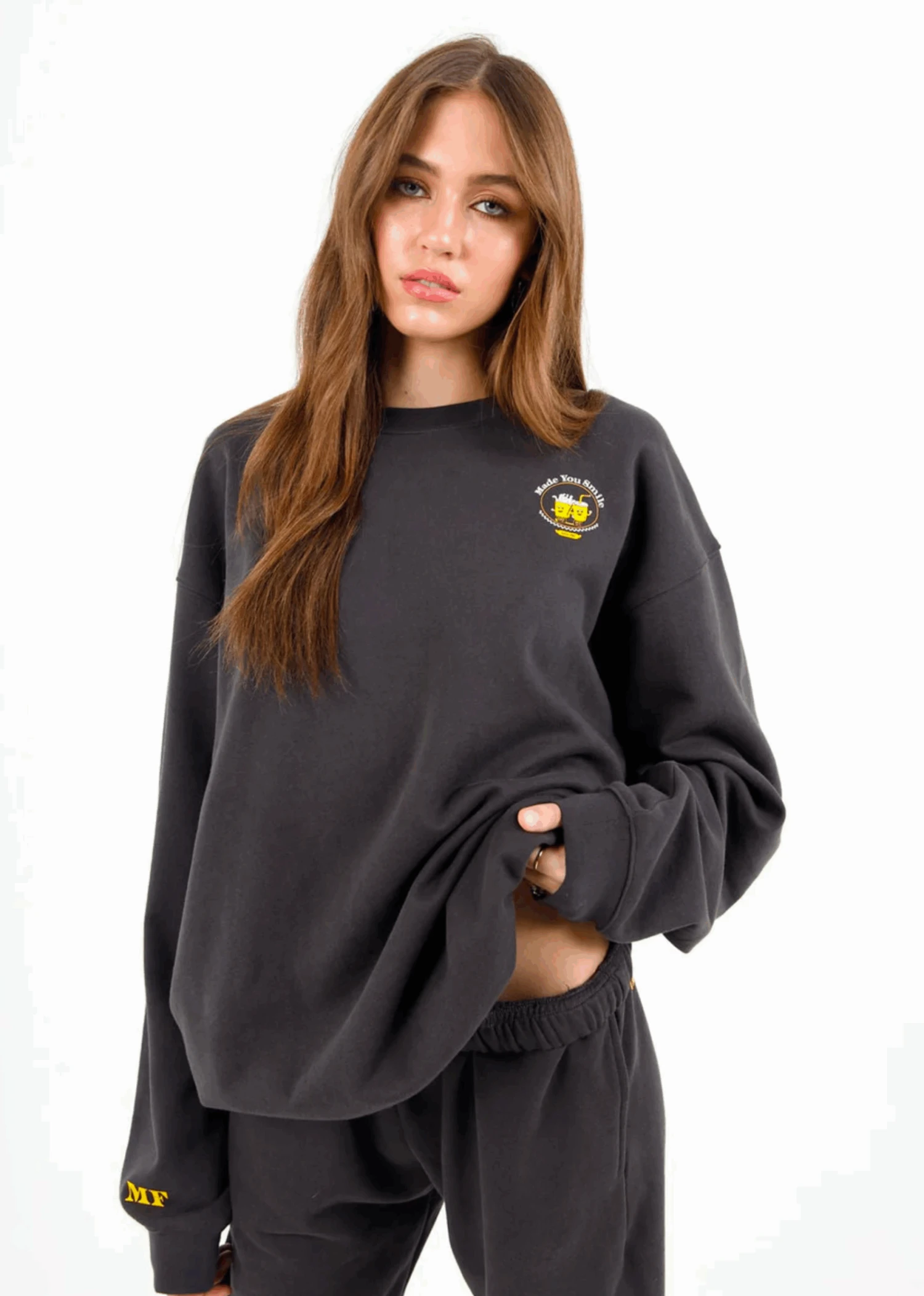 Mayfair Made You Smile Crewneck ★ Charcoal Grey 3 Mayfair Made You Smile Crewneck ★ Charcoal Grey - Image 3