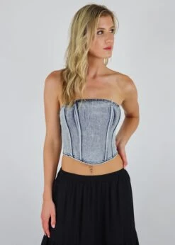 About Last Night Corset Top ★ Acid Wash 8 About Last Night Corset Top ★ Acid Wash -Tops To Skirt Sales Store IMG 0141