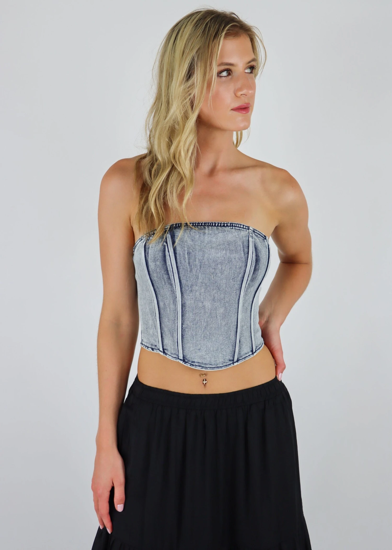 About Last Night Corset Top ★ Acid Wash 3 About Last Night Corset Top ★ Acid Wash - Image 3