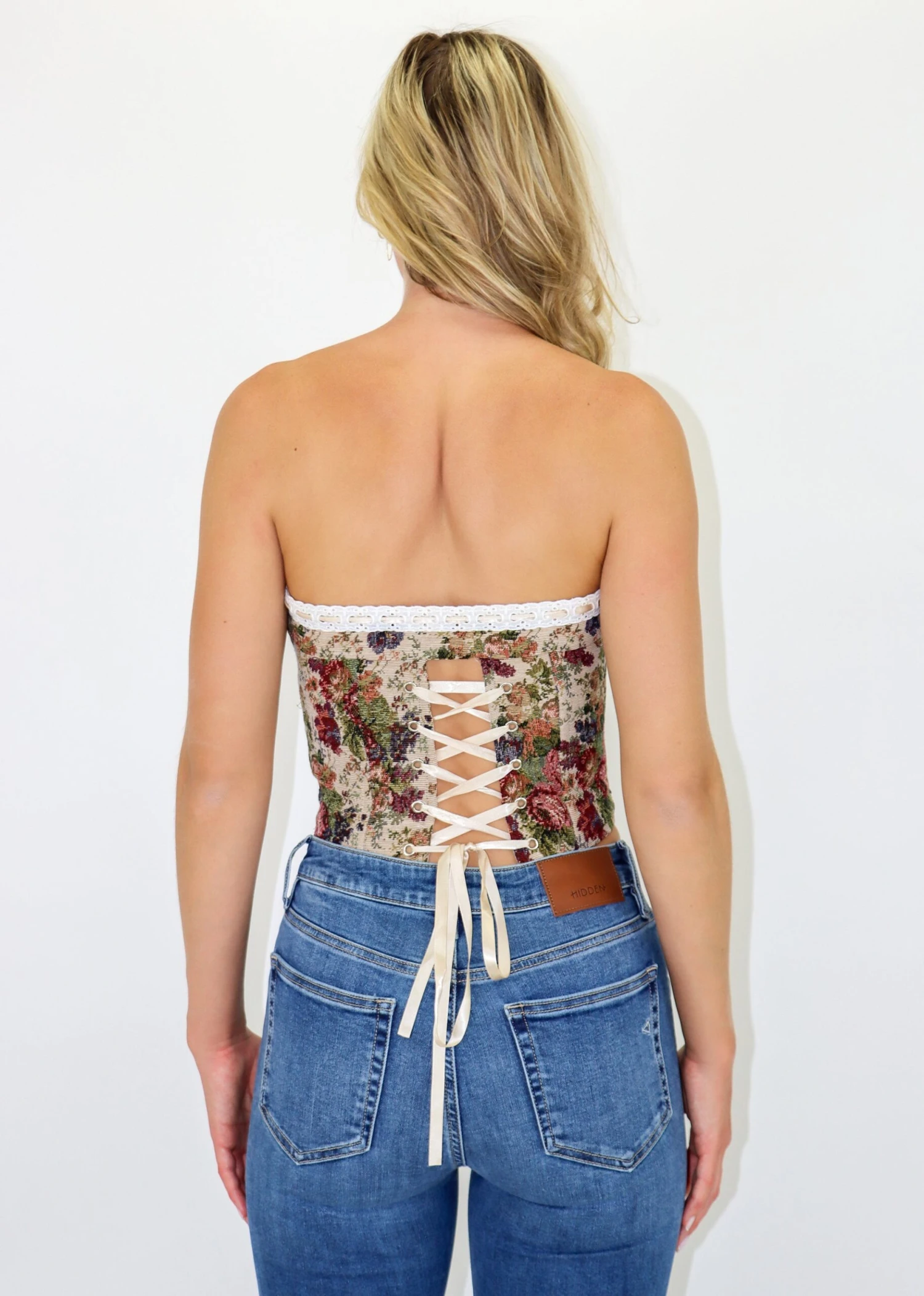 Ribbon In The Sky Corset Top ★ Floral 4 Ribbon In The Sky Corset Top ★ Floral - Image 4