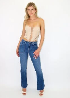 Lacy Corset Top ★ Taupe 11 Lacy Corset Top ★ Taupe -Tops To Skirt Sales Store IMG 0219