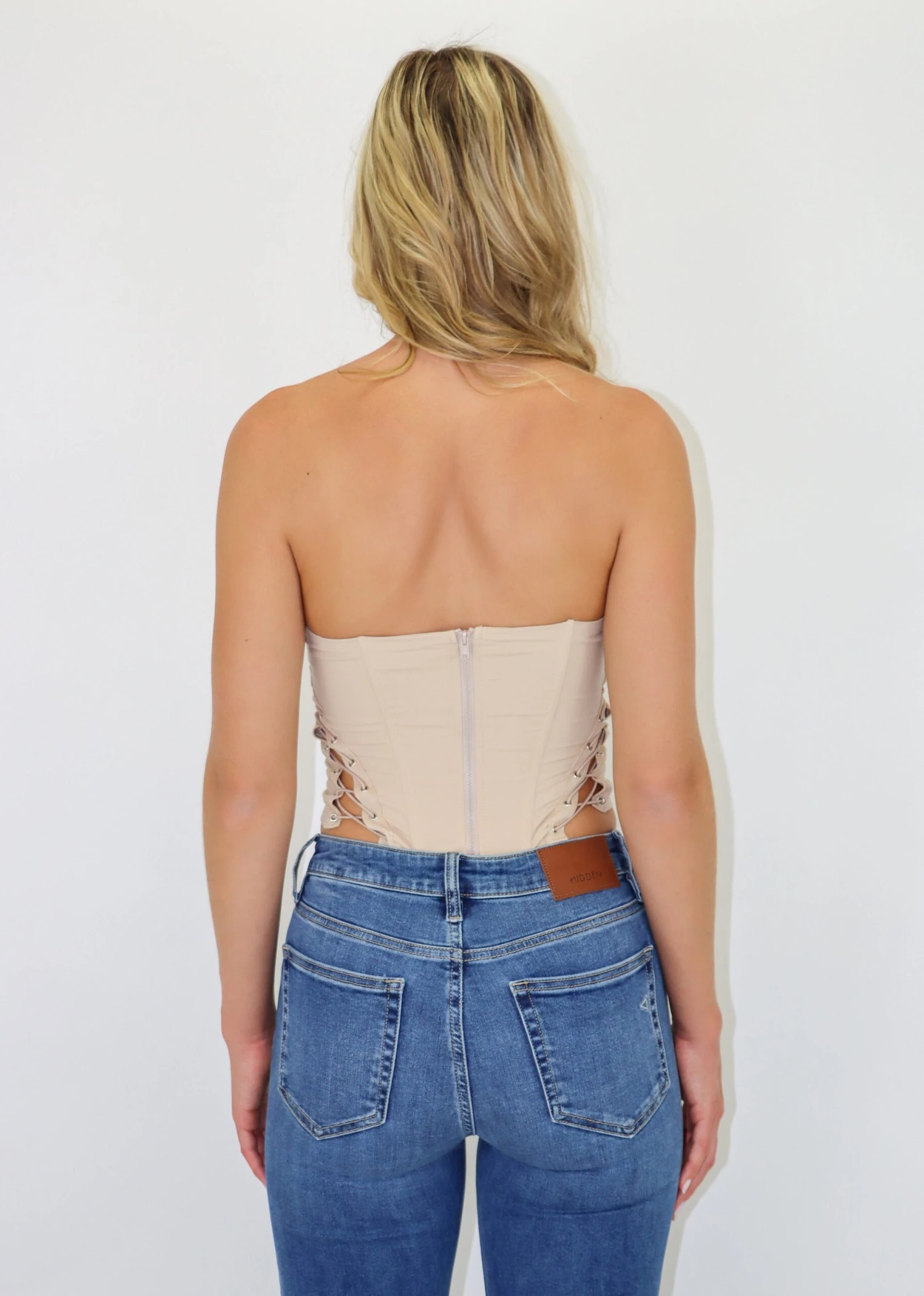 Lacy Corset Top ★ Taupe 5 Lacy Corset Top ★ Taupe - Image 5