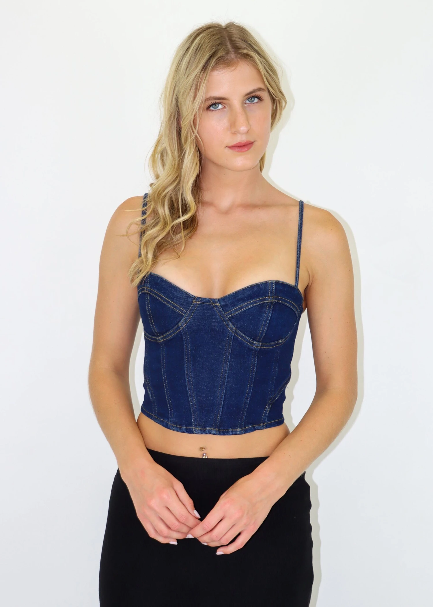 Checkmate Corset Top ★ Dark Wash 4 Checkmate Corset Top ★ Dark Wash - Image 4
