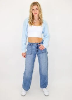 Think Fast Bolero Sweater ★ Sky Blue -Tops To Skirt Sales Store IMG 1136