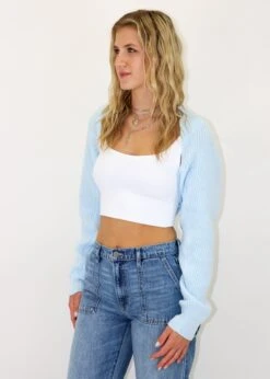 Think Fast Bolero Sweater ★ Sky Blue -Tops To Skirt Sales Store IMG 1161