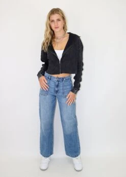 As She Dreams Zip Up Hoodie ★ Black 9 As She Dreams Zip Up Hoodie ★ Black -Tops To Skirt Sales Store IMG 1345