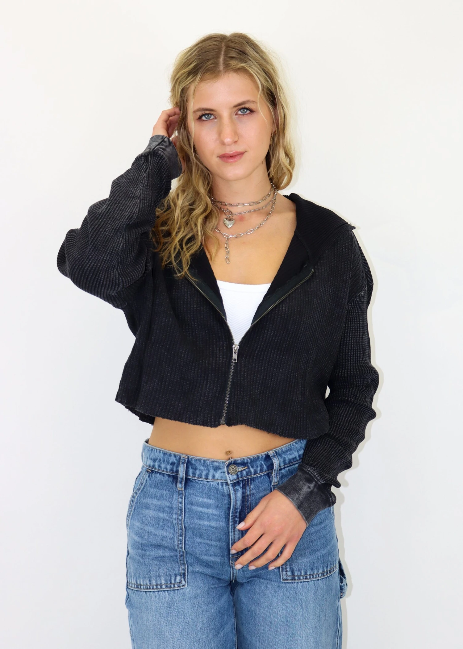 As She Dreams Zip Up Hoodie ★ Black 2 As She Dreams Zip Up Hoodie ★ Black - Image 2