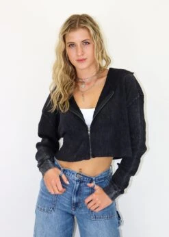 As She Dreams Zip Up Hoodie ★ Black 7 As She Dreams Zip Up Hoodie ★ Black -Tops To Skirt Sales Store IMG 1361