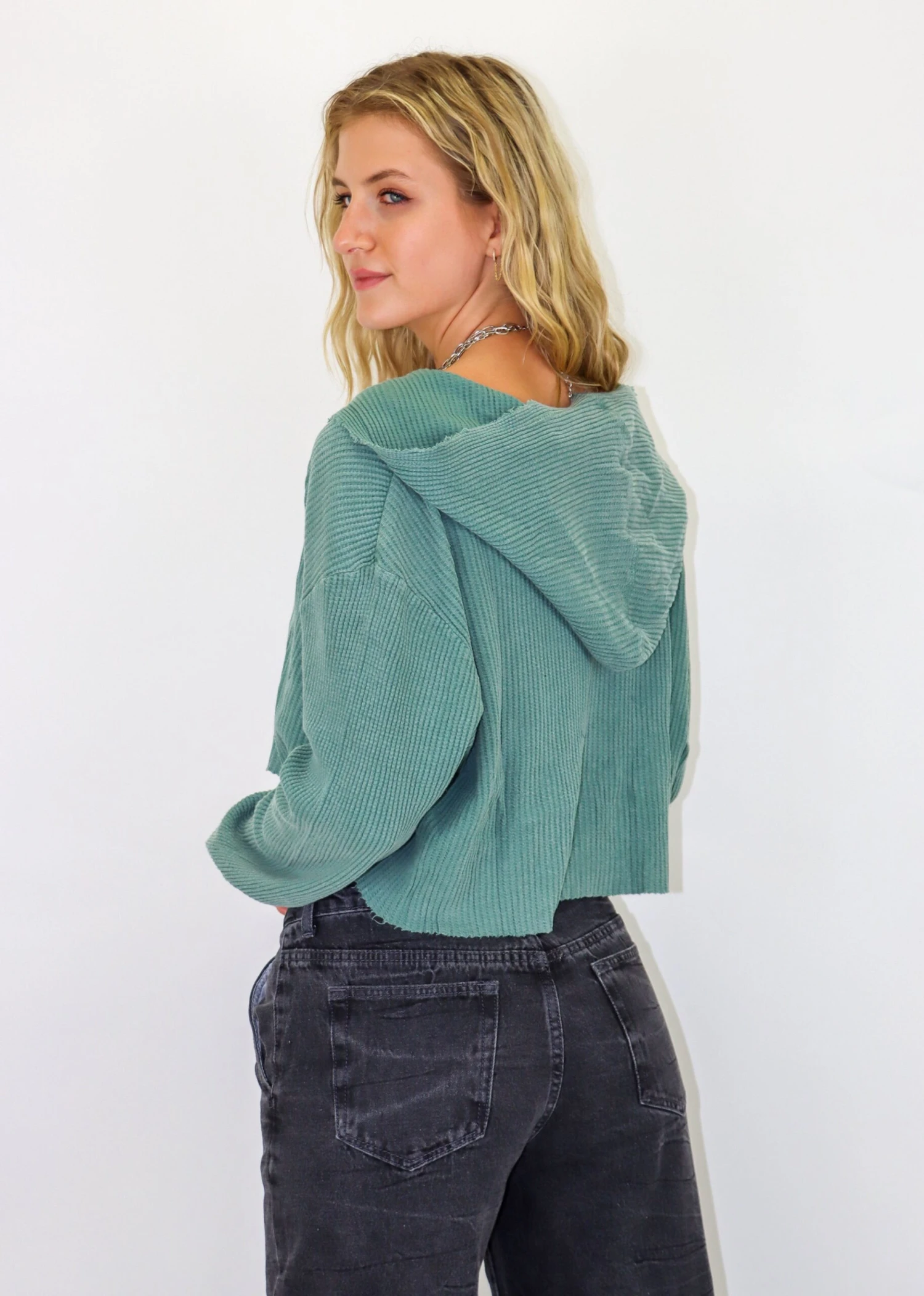 As She Dreams Zip Up Hoodie ★ Olive 4 As She Dreams Zip Up Hoodie ★ Olive - Image 4