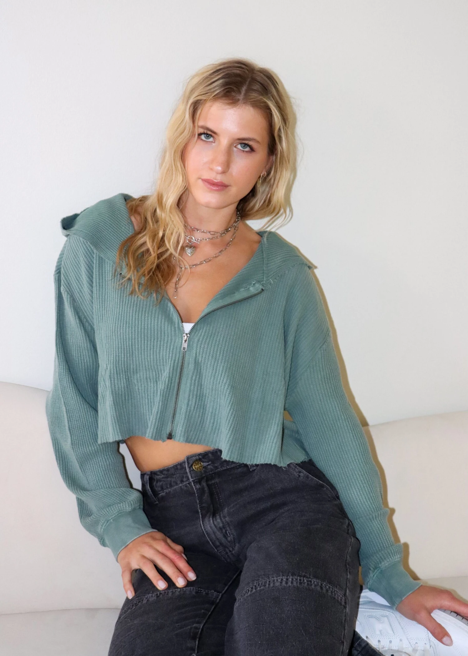 As She Dreams Zip Up Hoodie ★ Olive 1 As She Dreams Zip Up Hoodie ★ Olive