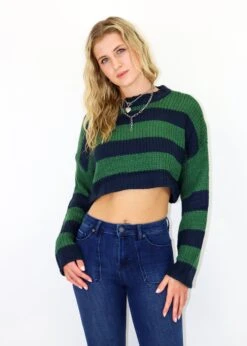 That Girl Sweater ★ Green & Navy -Tops To Skirt Sales Store IMG 1756