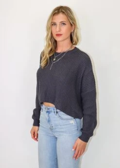 No Secret Sweater ★ Slate Grey -Tops To Skirt Sales Store IMG 2670