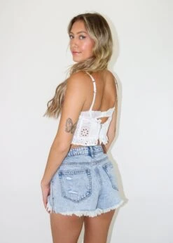 Wish You The Best Corset Top ★ White -Tops To Skirt Sales Store IMG 3511