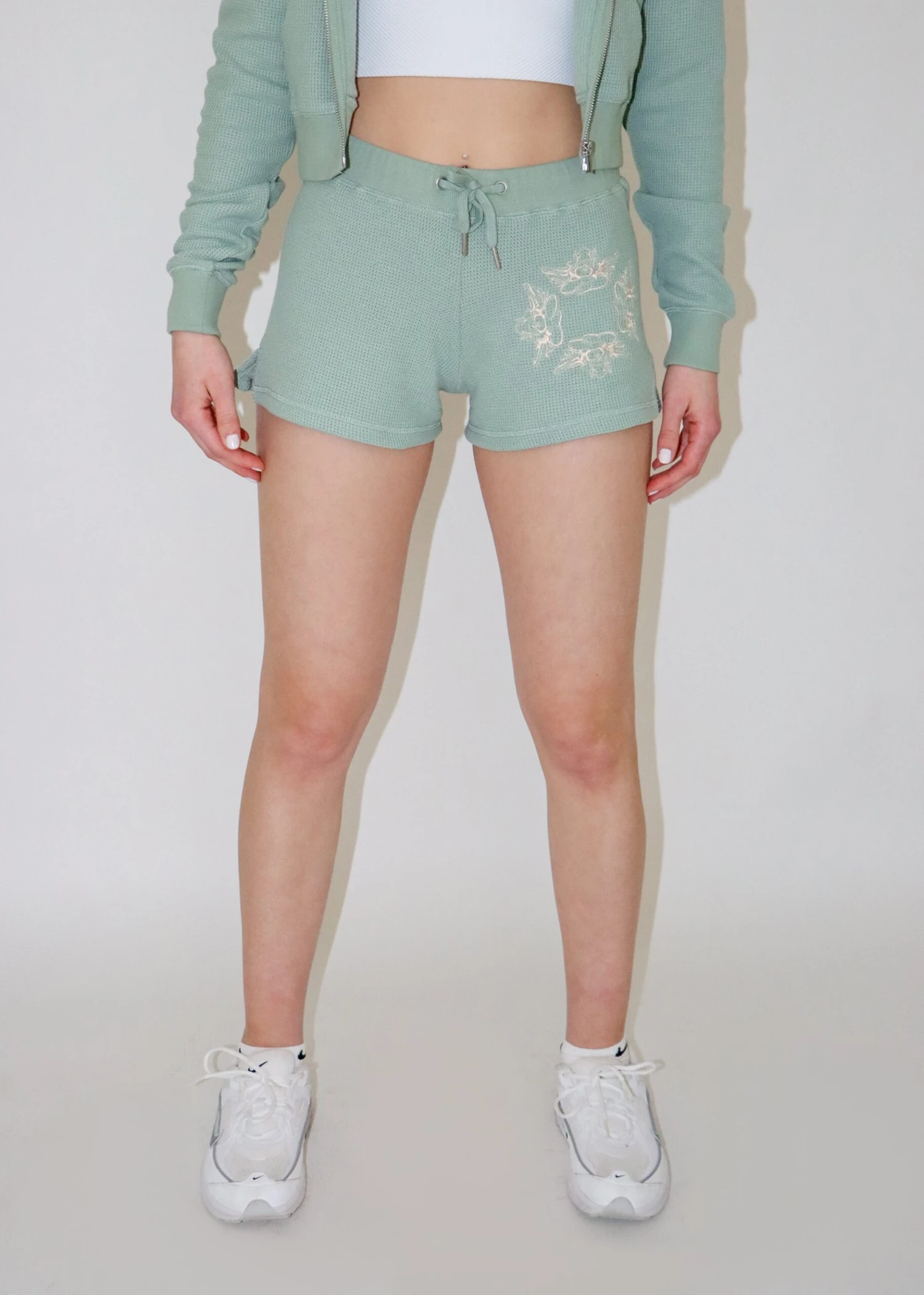 Boys Lie Eyes Wide Shut Thermal Shorts ★ Sage 2 Boys Lie Eyes Wide Shut Thermal Shorts ★ Sage - Image 2