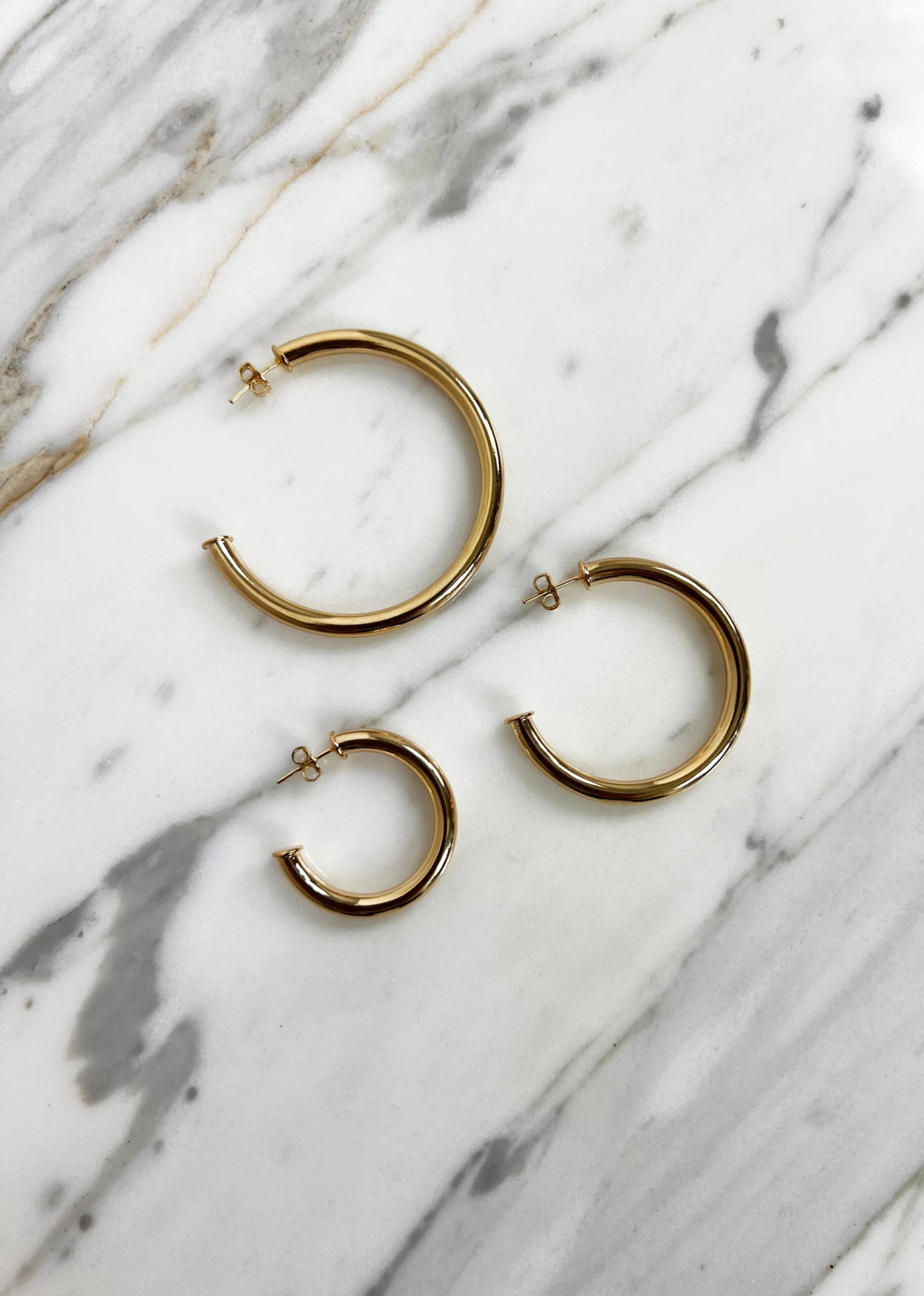 Money On Me Big Skinny Hoop Earrings ★ 50mm Gold 2 Money On Me Big Skinny Hoop Earrings ★ 50mm Gold - Image 2