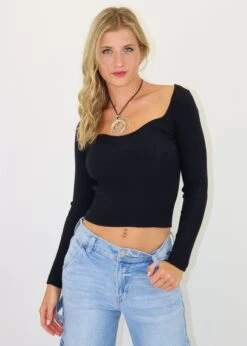 Snooze Long Sleeve Top ★ Black 9 Snooze Long Sleeve Top ★ Black -Tops To Skirt Sales Store IMG 8664