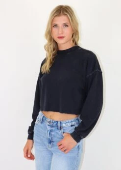 Malibu Nights Long Sleeve Top ★ Vintage Gray -Tops To Skirt Sales Store IMG 8900