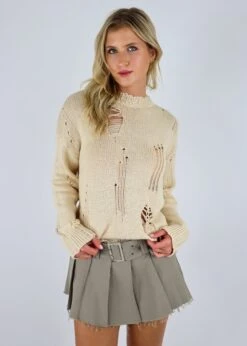 Overdue Sweater ★ Cream 11 Overdue Sweater ★ Cream -Tops To Skirt Sales Store IMG 9481