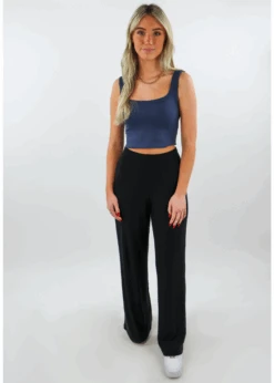 Spill The Tea Tank ★ Navy 7 Spill The Tea Tank ★ Navy -Tops To Skirt Sales Store NavyBlueRibbedChevronScoopNeckSeamlessCropTankTopActivewear