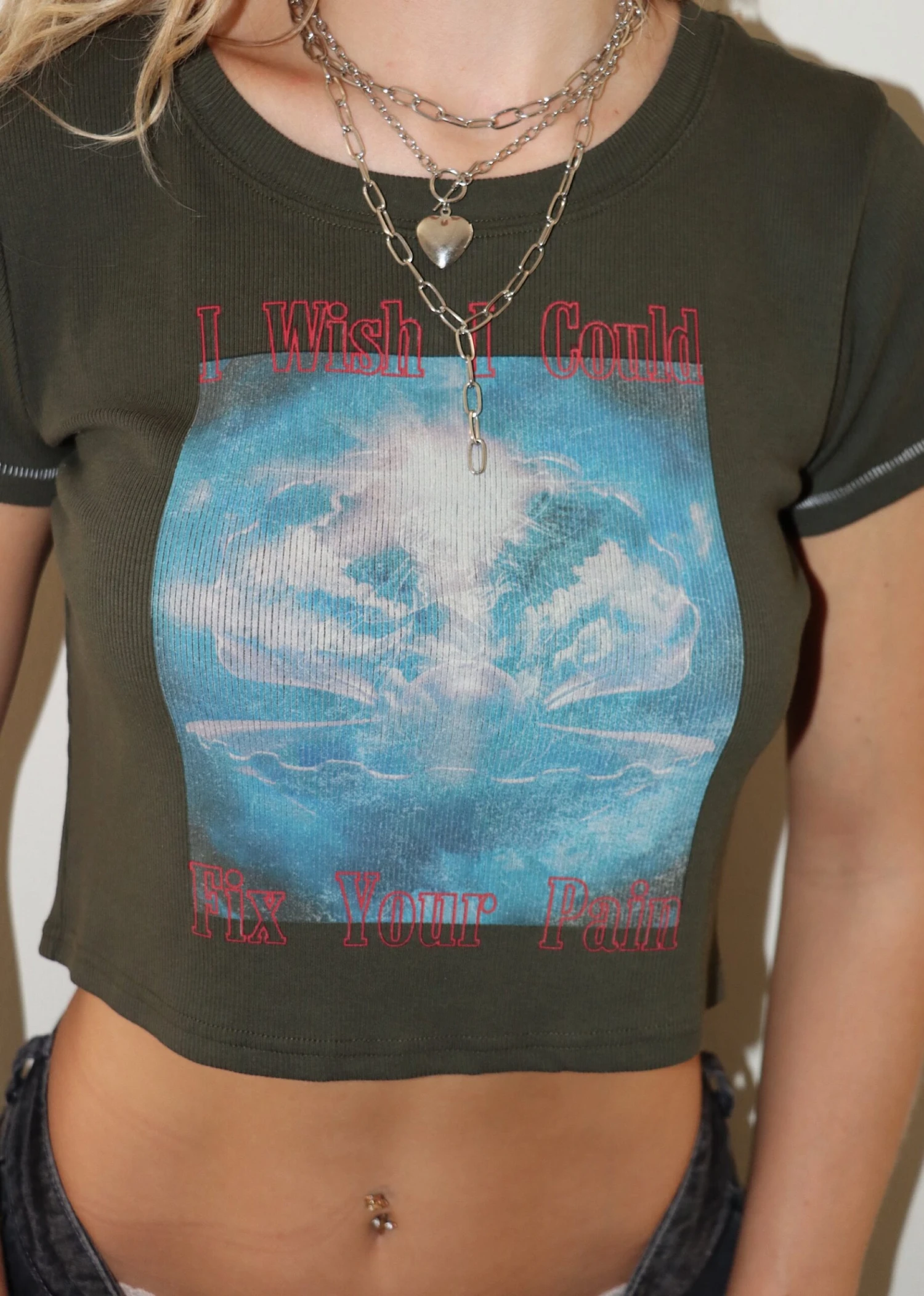 Boys Lie Washed Up Cropped Tee ★ Olive 3 Boys Lie Washed Up Cropped Tee ★ Olive - Image 3